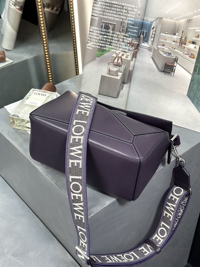 Loewe original calfskin small puzzle bag A510P60 purple
