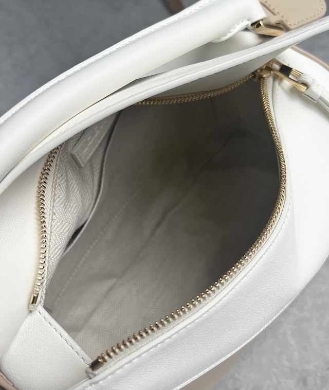 Loewe original calfskin small puzzle bag A510P60 white&beige