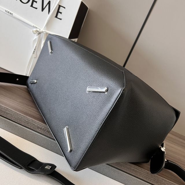 Loewe original grained calfskin large puzzle edge bag B510P01 black