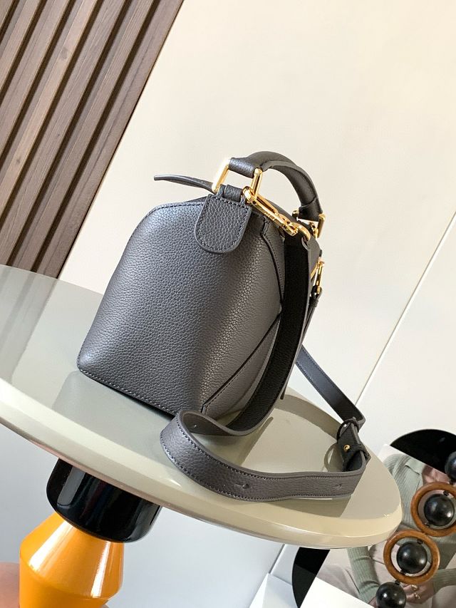 Loewe original grained calfskin small puzzle bag A510P60 dark grey