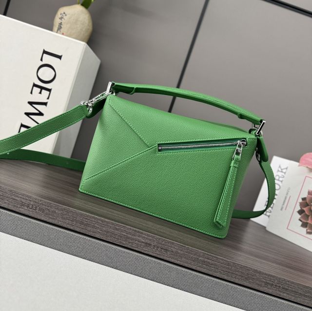 Loewe original grained calfskin small puzzle bag A510P60 green