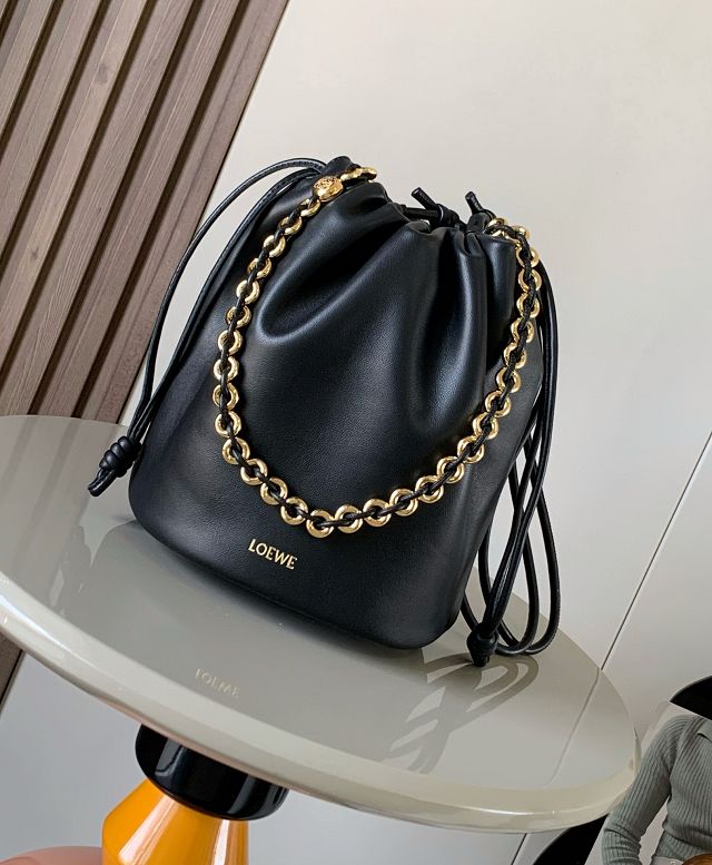 Loewe original lambskin flamenco purse bucket A411FPB black