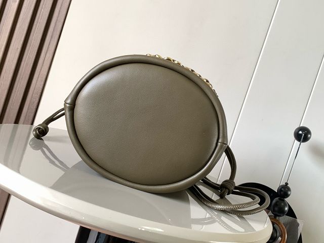 Loewe original lambskin flamenco purse bucket A411FPB khaki green