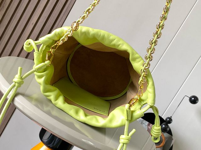 Loewe original lambskin flamenco purse bucket A411FPB lemon green