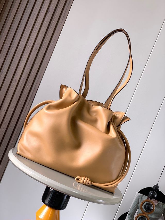 Loewe original calfskin large flamenco clutch A411FL1 caramel