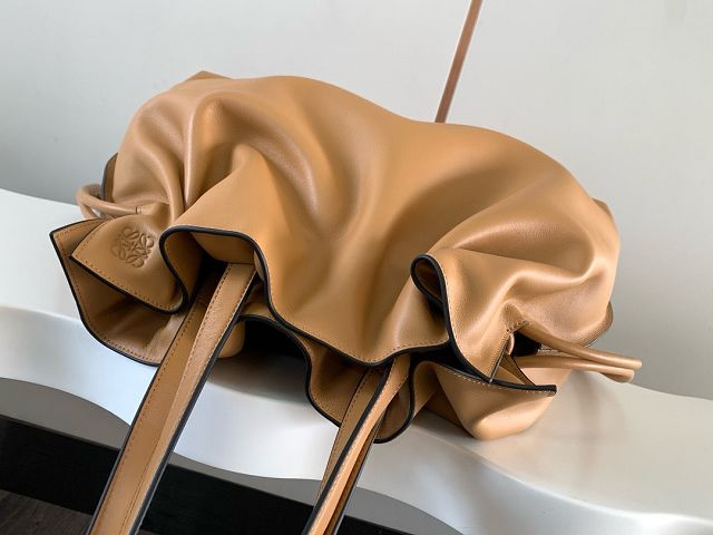 Loewe original calfskin large flamenco clutch A411FL1 caramel