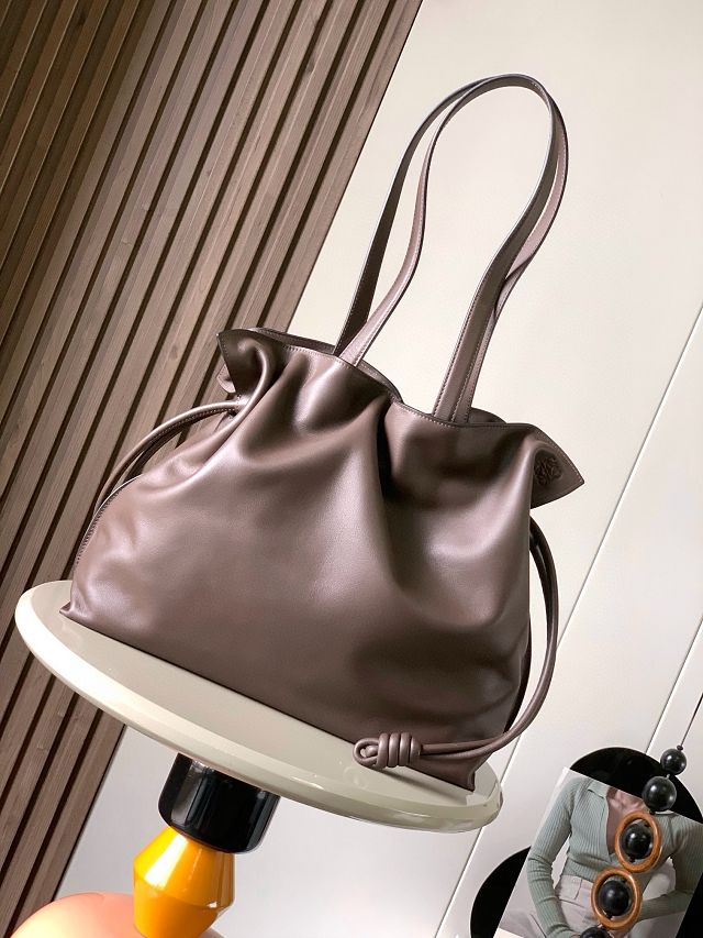 Loewe original calfskin large flamenco clutch A411FL1 dark coffee