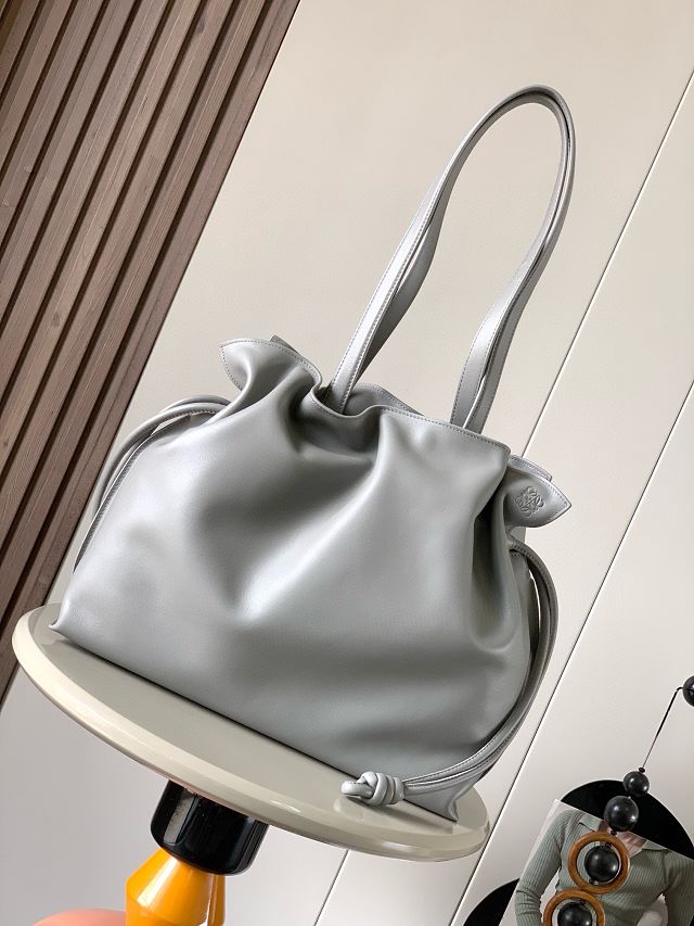 Loewe original calfskin large flamenco clutch A411FL1 grey