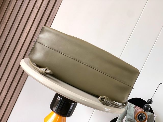 Loewe original calfskin large flamenco clutch A411FL1 khaki