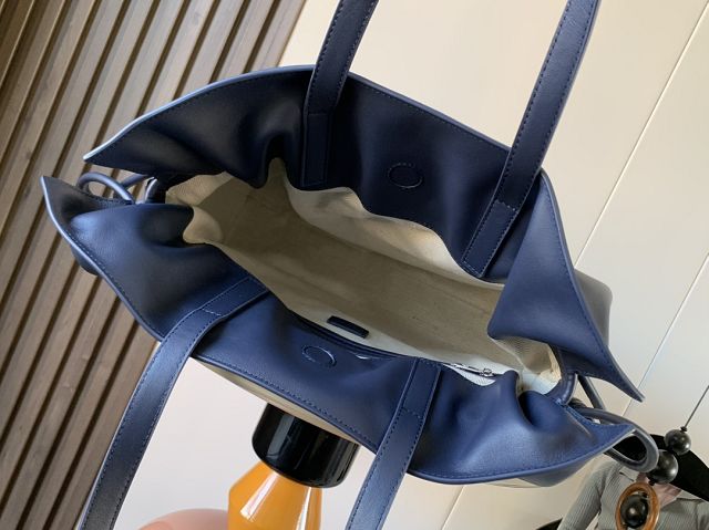 Loewe original calfskin large flamenco clutch A411FL1 navy blue