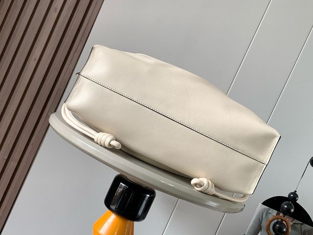 Loewe original calfskin large flamenco clutch A411FL1 white