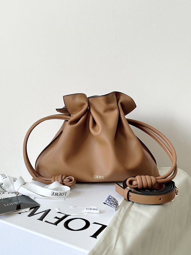 Loewe original calfskin medium flamenco clutch A411FC1 brown