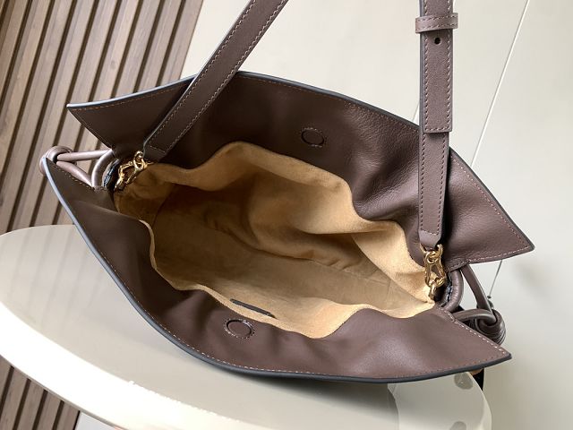 Loewe original calfskin medium flamenco clutch A411FC1 dark coffee