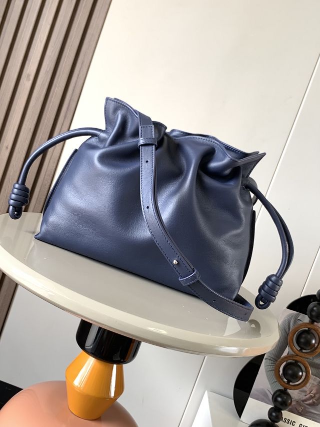 Loewe original calfskin medium flamenco clutch A411FC1 navy blue