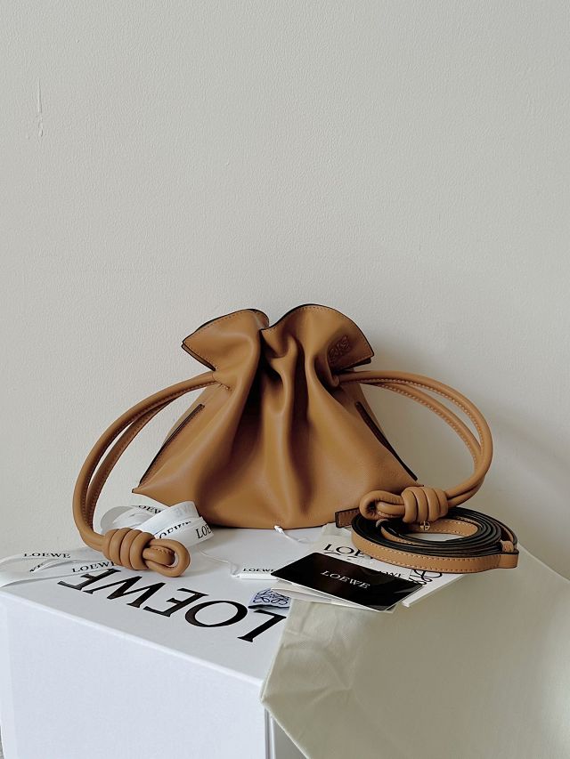 Loewe original calfskin mini flamenco clutch A411FC2 brown