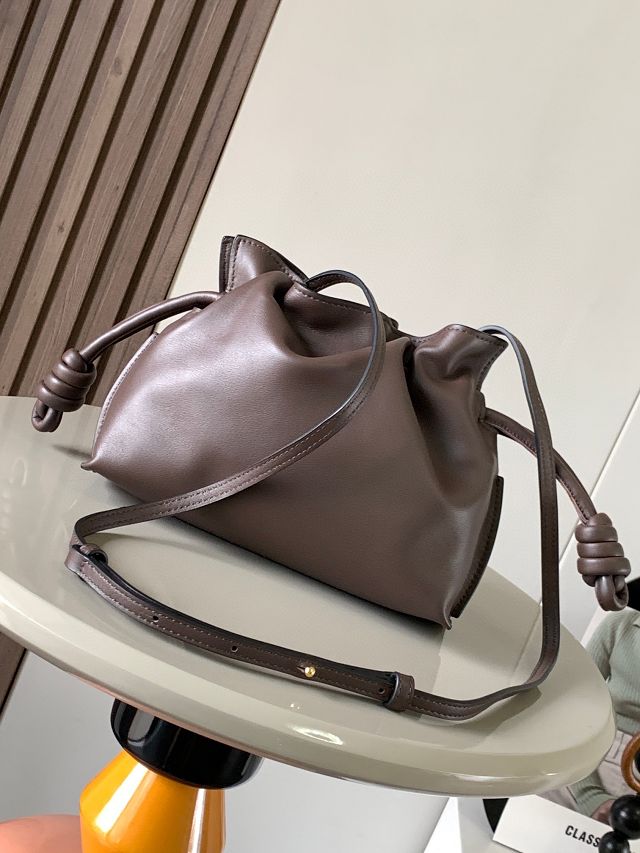 Loewe original calfskin mini flamenco clutch A411FC2 dark coffee