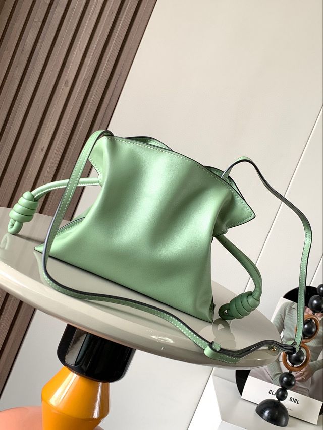 Loewe original calfskin mini flamenco clutch A411FC2 light green
