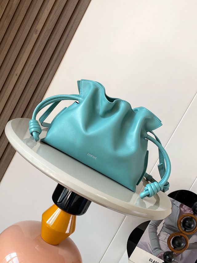 Loewe original calfskin mini flamenco clutch A411FC2 water blue
