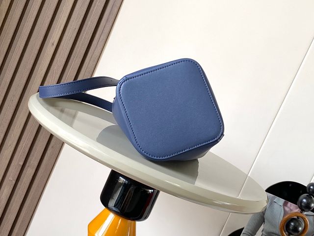 Loewe original calfskin mini pebble bucket BBMX01 dark blue