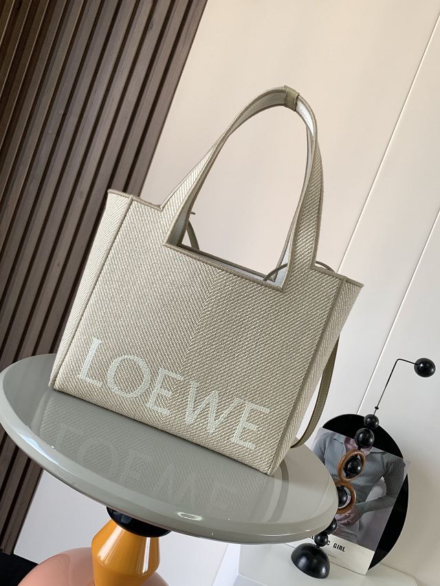 Loewe original canvas medium font tote A685B61 grey