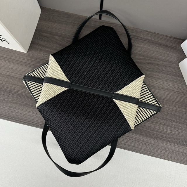 Loewe original canvas medium puzzle fold tote A657G50 white&black