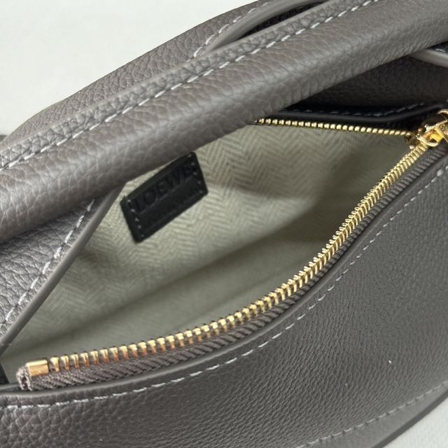 Loewe original grained calfskin mini puzzle bag A510P88 dark grey