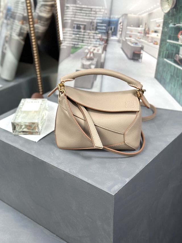 Loewe original grained calfskin mini puzzle bag A510P88 sand