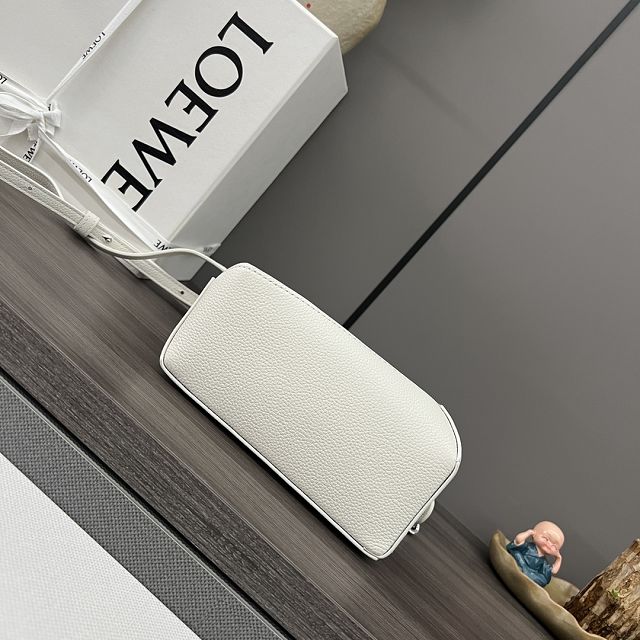 Loewe original grained calfskin mini puzzle bag A510P88 white