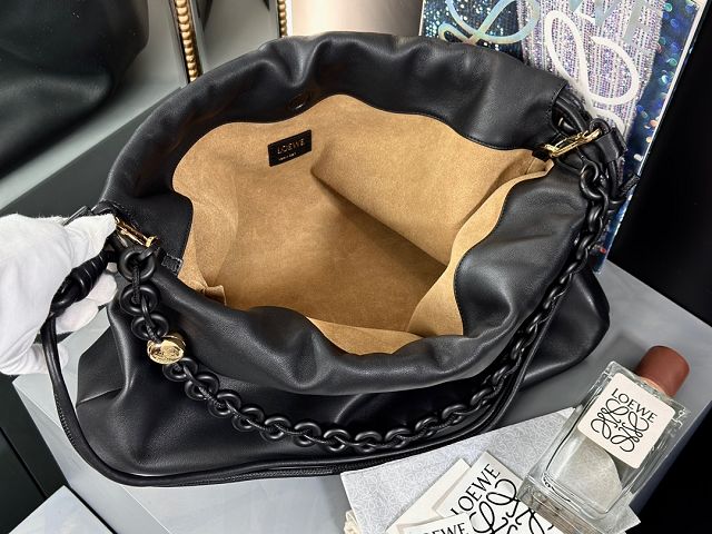 Loewe original lambskin large flamenco purse A411FPD black