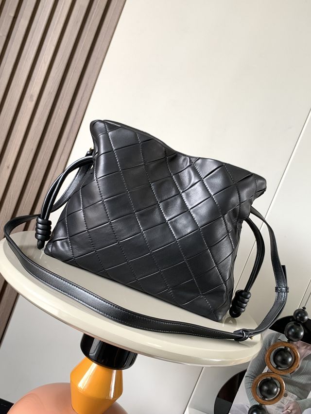 Loewe original lambskin medium flamenco clutch A411FC1 black