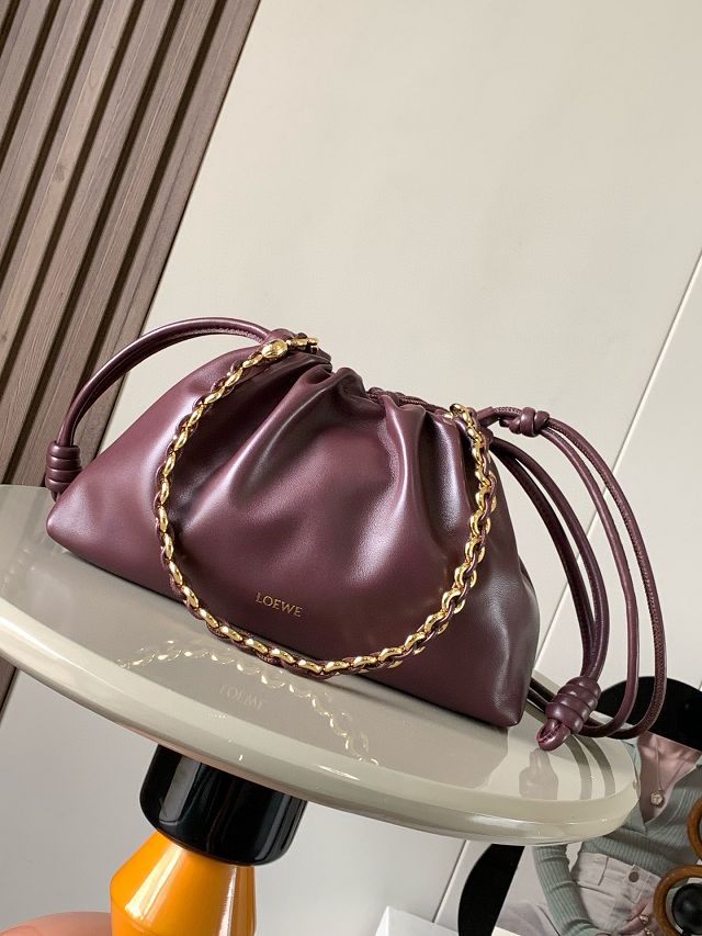 Loewe original lambskin medium flamenco purse A411FCR burgundy