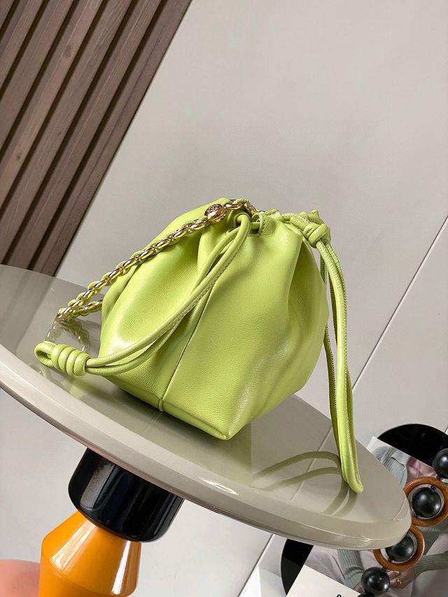 Loewe original lambskin medium flamenco purse A411FCR lemon green