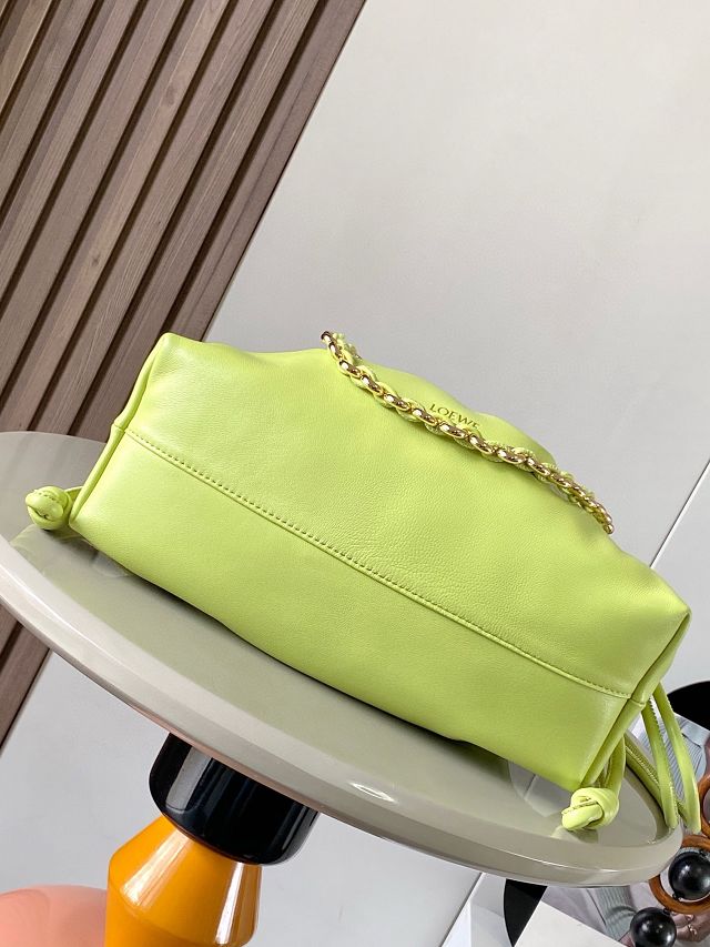 Loewe original lambskin medium flamenco purse A411FCR lemon green