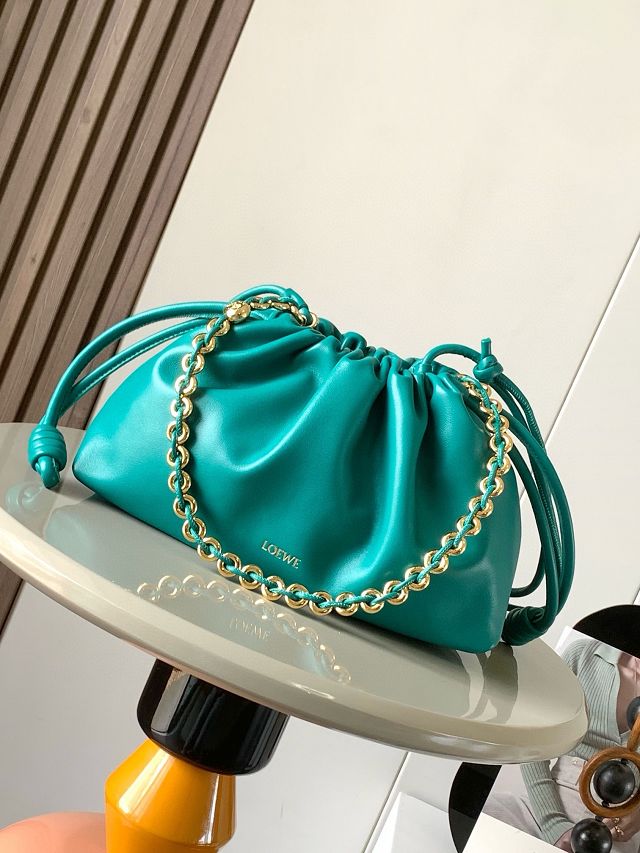 Loewe original lambskin medium flamenco purse A411FCR turquoise