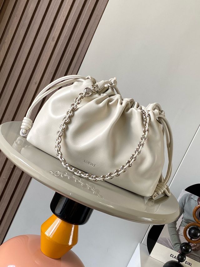 Loewe original lambskin medium flamenco purse A411FCR white