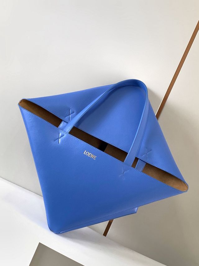 Loewe original calfskin large puzzle fold tote B933Q18 blue