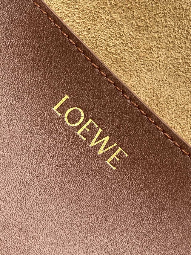 Loewe original calfskin large puzzle fold tote B933Q18 brown