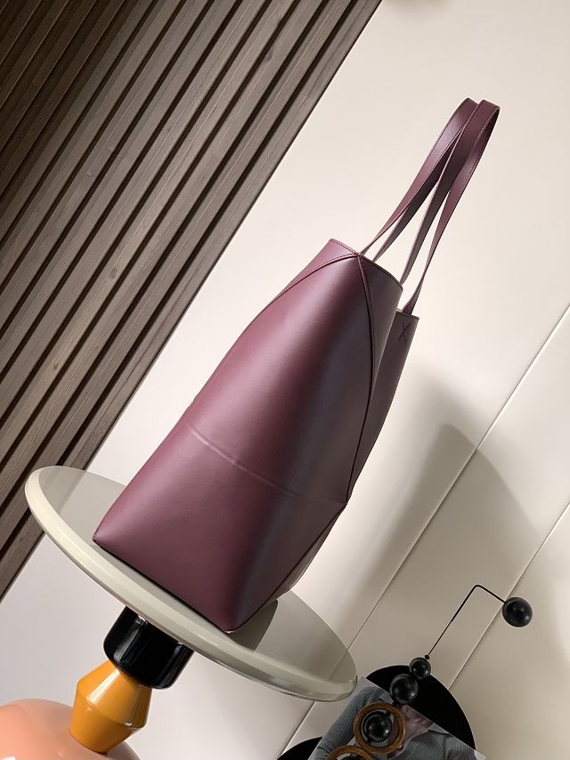 Loewe original calfskin large puzzle fold tote B933Q18 burgundy
