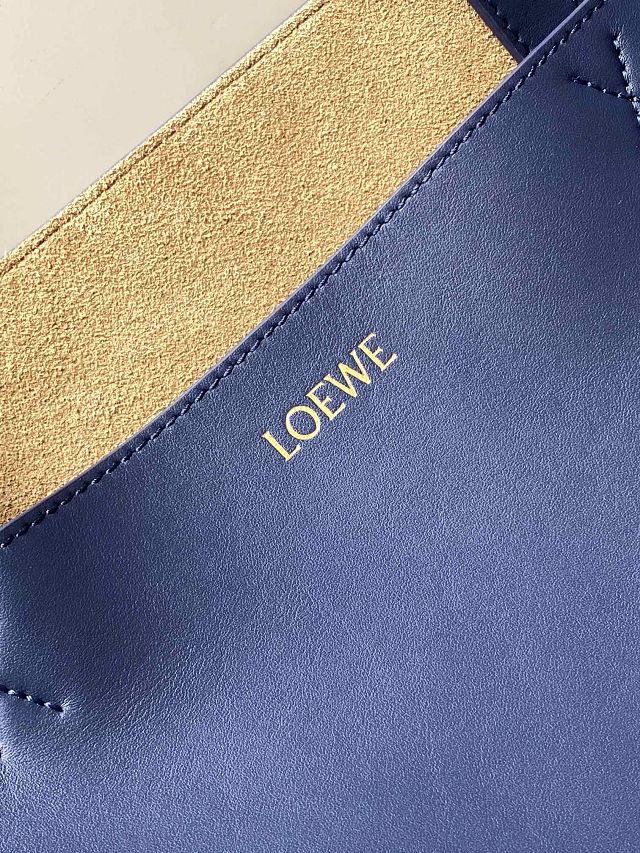 Loewe original calfskin large puzzle fold tote B933Q18 dark blue