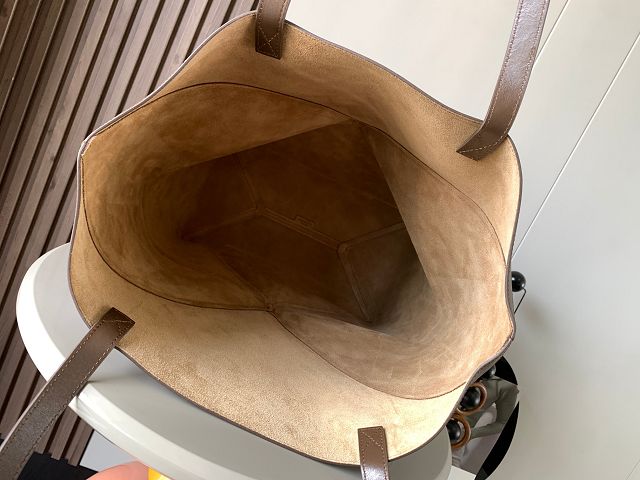 Loewe original calfskin large puzzle fold tote B933Q18 dark brown