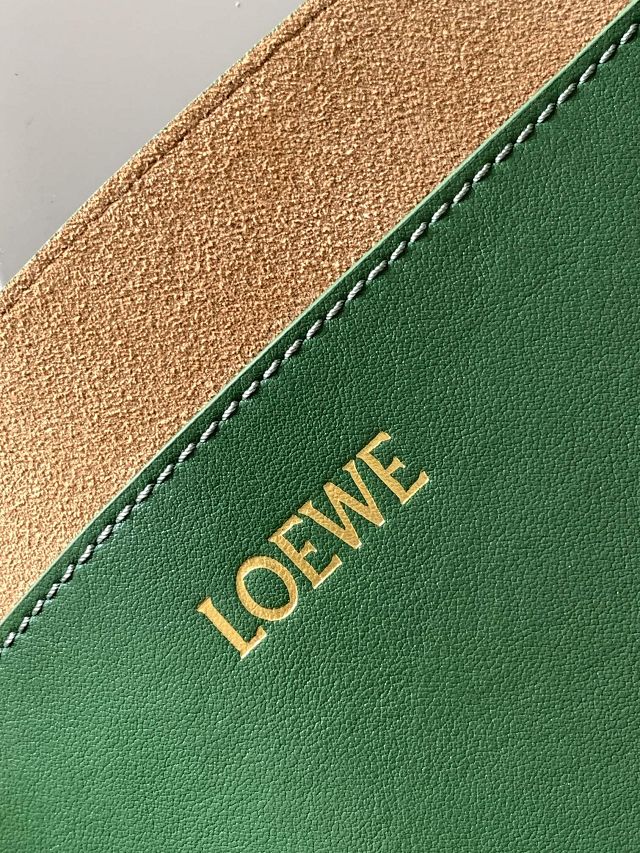 Loewe original calfskin large puzzle fold tote B933Q18 green