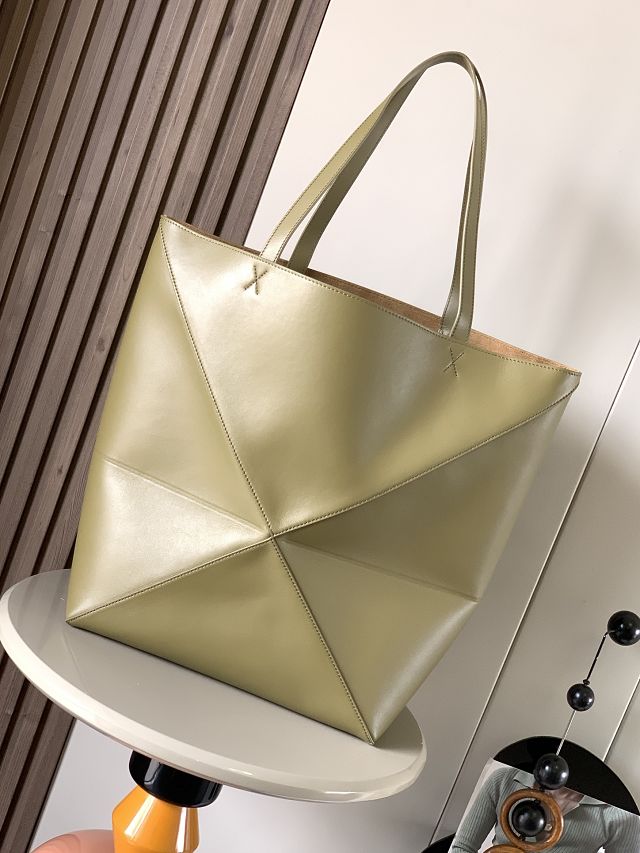 Loewe original calfskin large puzzle fold tote B933Q18 olive