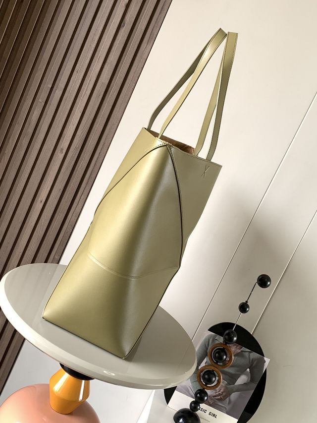 Loewe original calfskin large puzzle fold tote B933Q18 olive