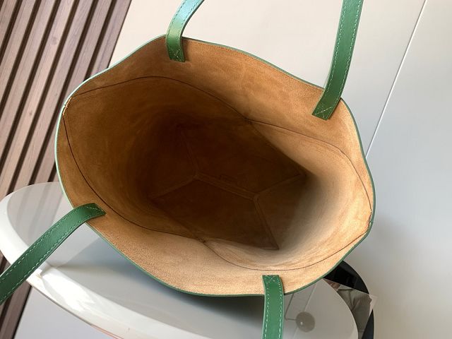 Loewe original calfskin medium puzzle fold tote A657G50 brown&green