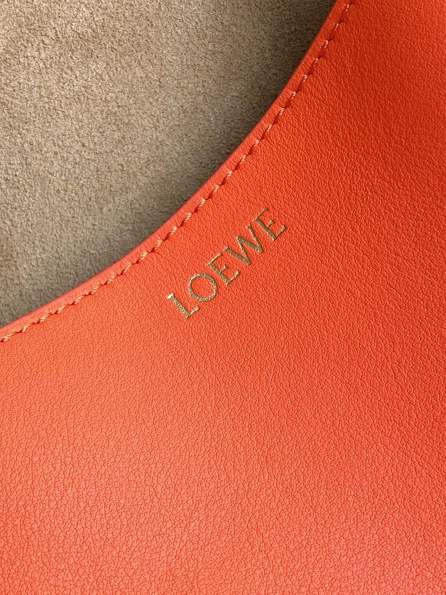 Loewe original calfskin medium puzzle fold tote A657G50 burgundy&orange