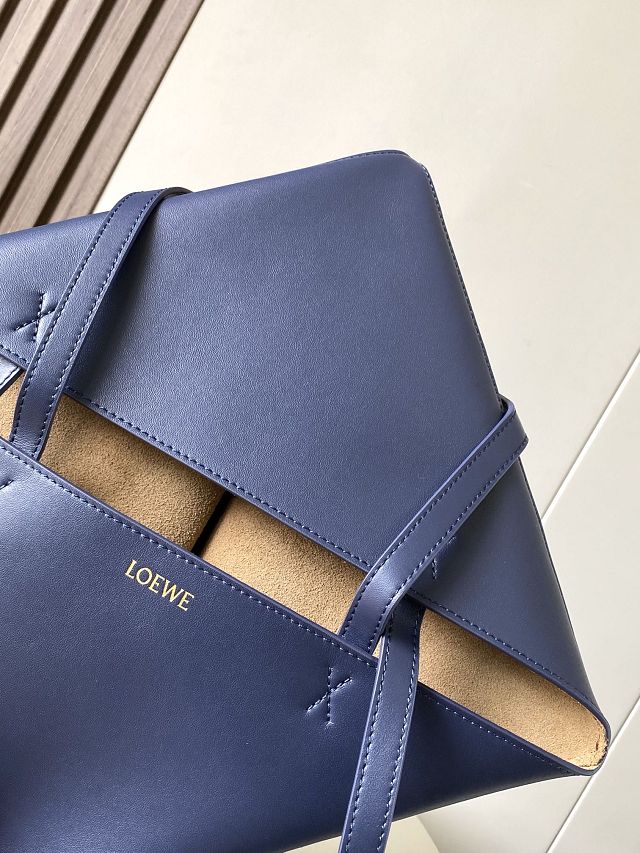 Loewe original calfskin medium puzzle fold tote A657G50 dark blue