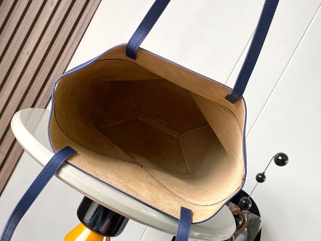 Loewe original calfskin medium puzzle fold tote A657G50 dark blue