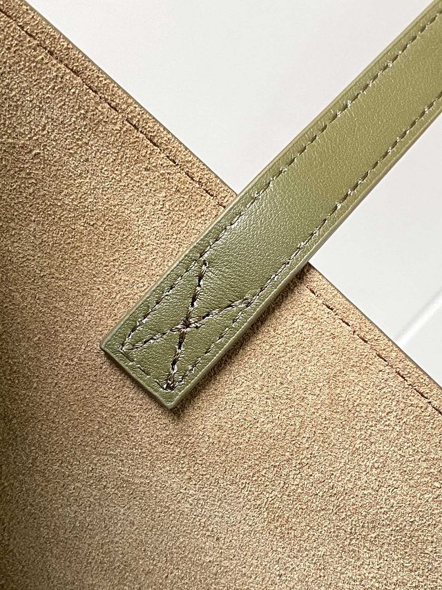 Loewe original calfskin medium puzzle fold tote A657G50 green&blue