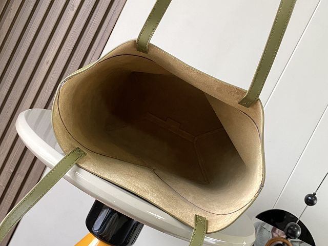 Loewe original calfskin medium puzzle fold tote A657G50 green&blue