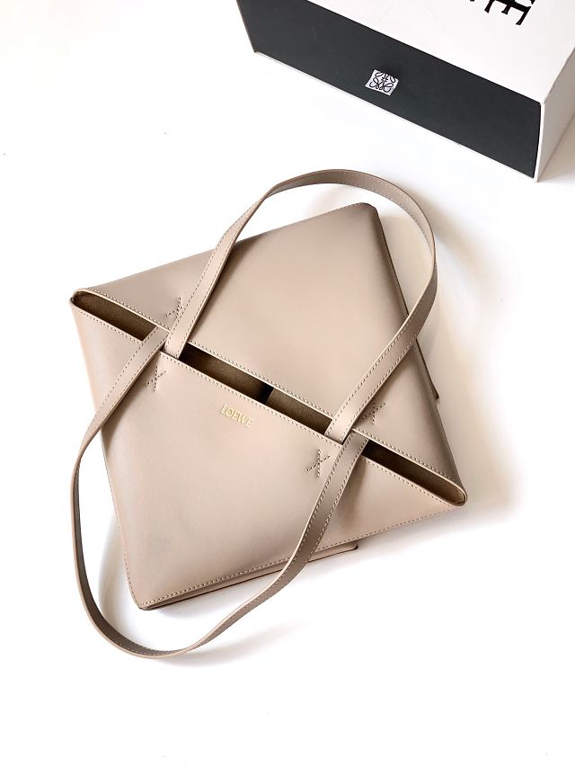 Loewe original calfskin medium puzzle fold tote A657G50 grey